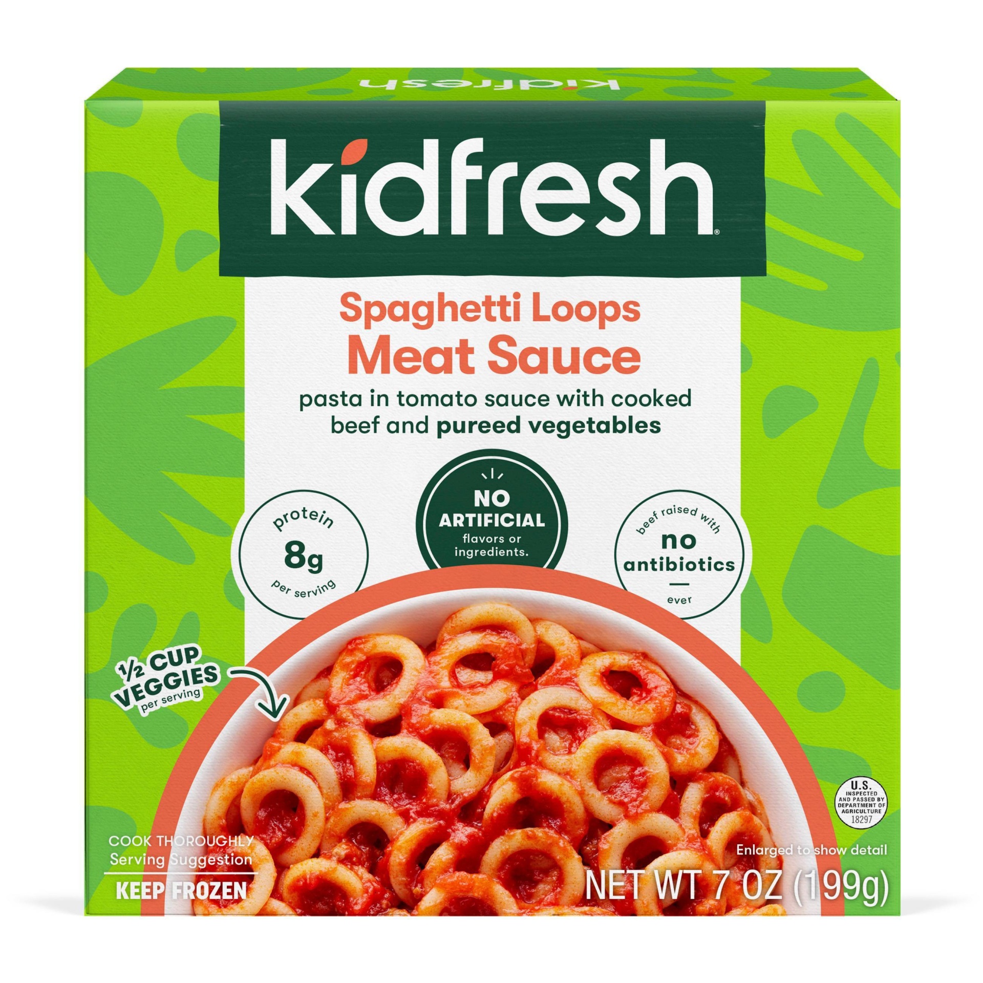 slide 1 of 4, Kidfresh Frozen Spaghetti Loops Bolognese, 7 oz