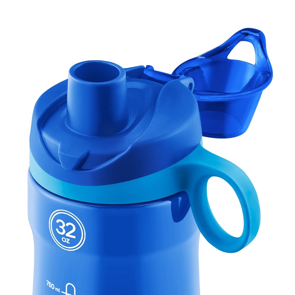 slide 4 of 5, Pogo Tritan Plastic Water Bottle, Chug Lid - Gray/Blue, 2 ct; 32 oz