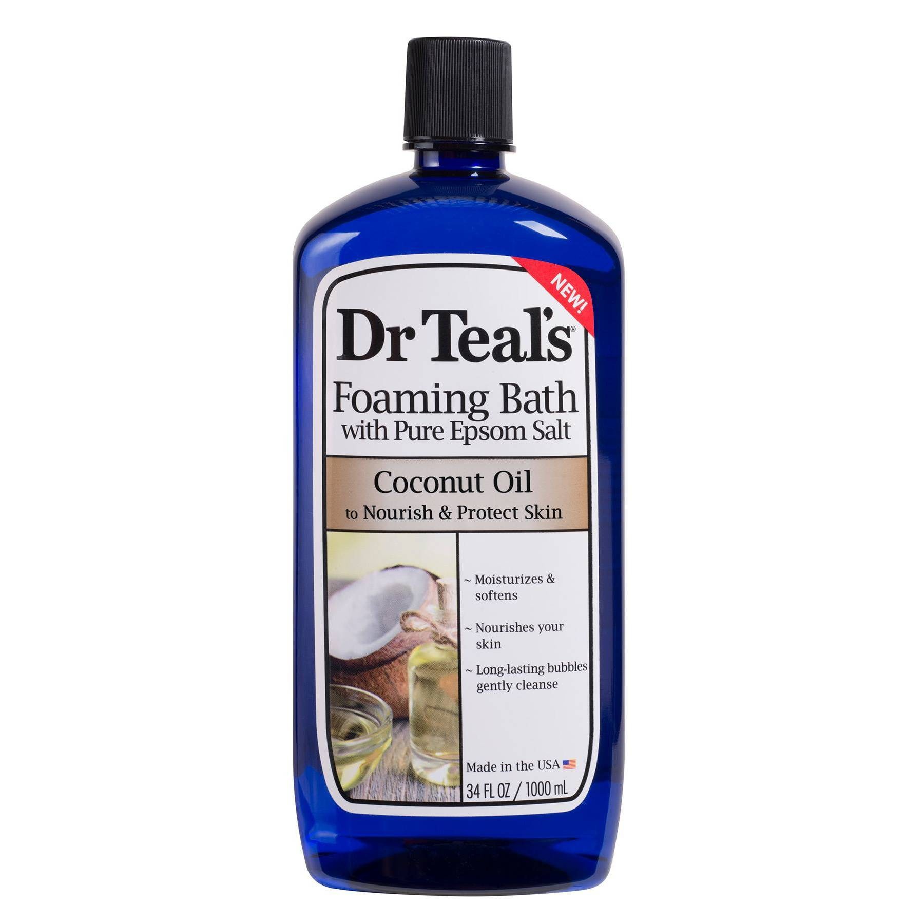 slide 1 of 2, Dr Teal's Pure Epsom Salt Foaming Bath, 34 fl oz