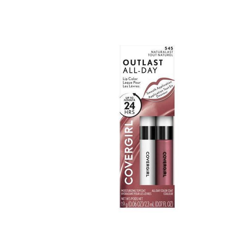 slide 2 of 7, COVERGIRL Outlast All-Day Lip Color with Topcoat - Naturalast 545 - 0.13 fl oz, 0.13 oz