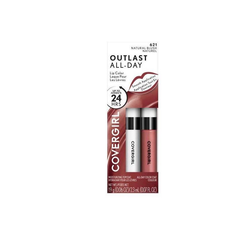 slide 1 of 8, COVERGIRL Outlast All-Day Lip Color with Topcoat - Natural Blush 621 - 0.13oz, 621 -  0.13 oz