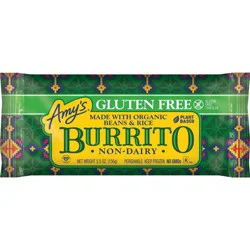 Amy's Vegan Gluten Free Non-Dairy Bean & Rice Frozen Burrito - 5.5oz