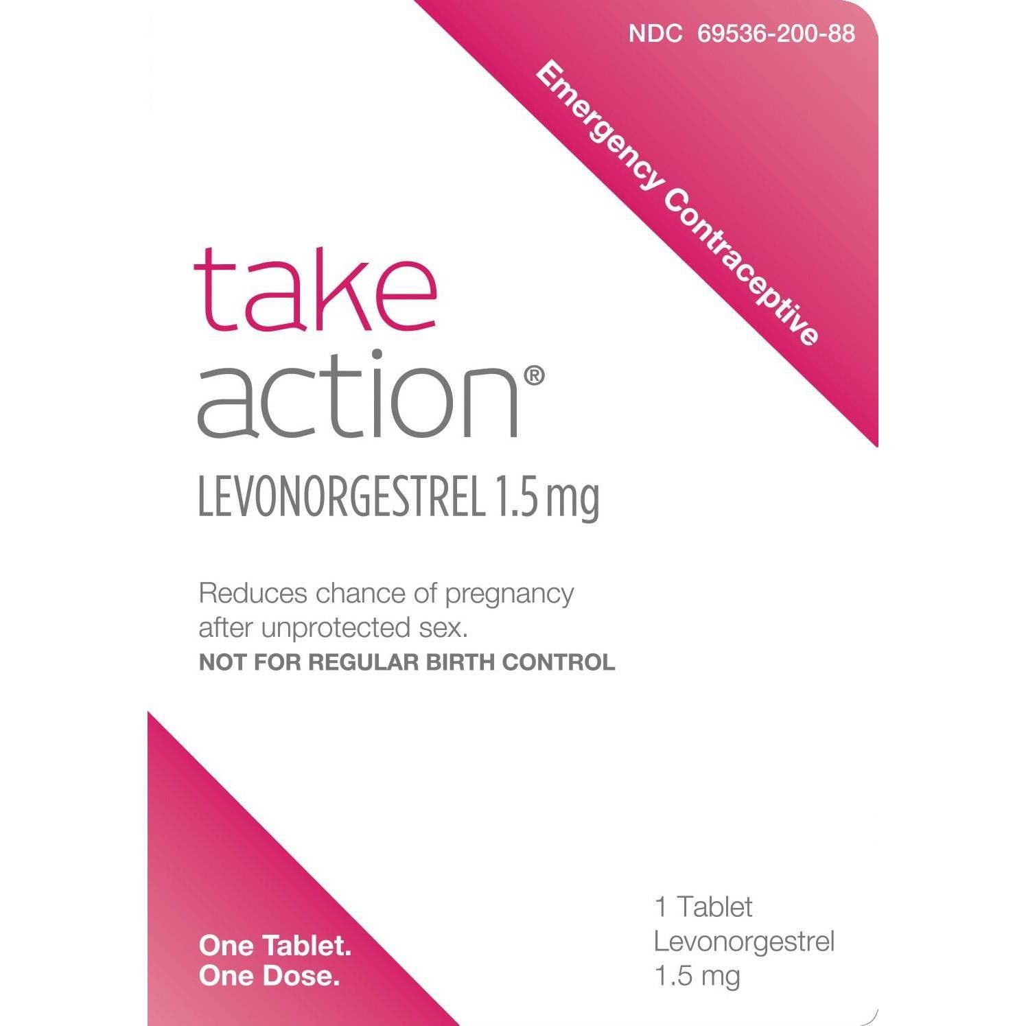 slide 1 of 3, Take Action Emergency Contraceptive, 1 ct