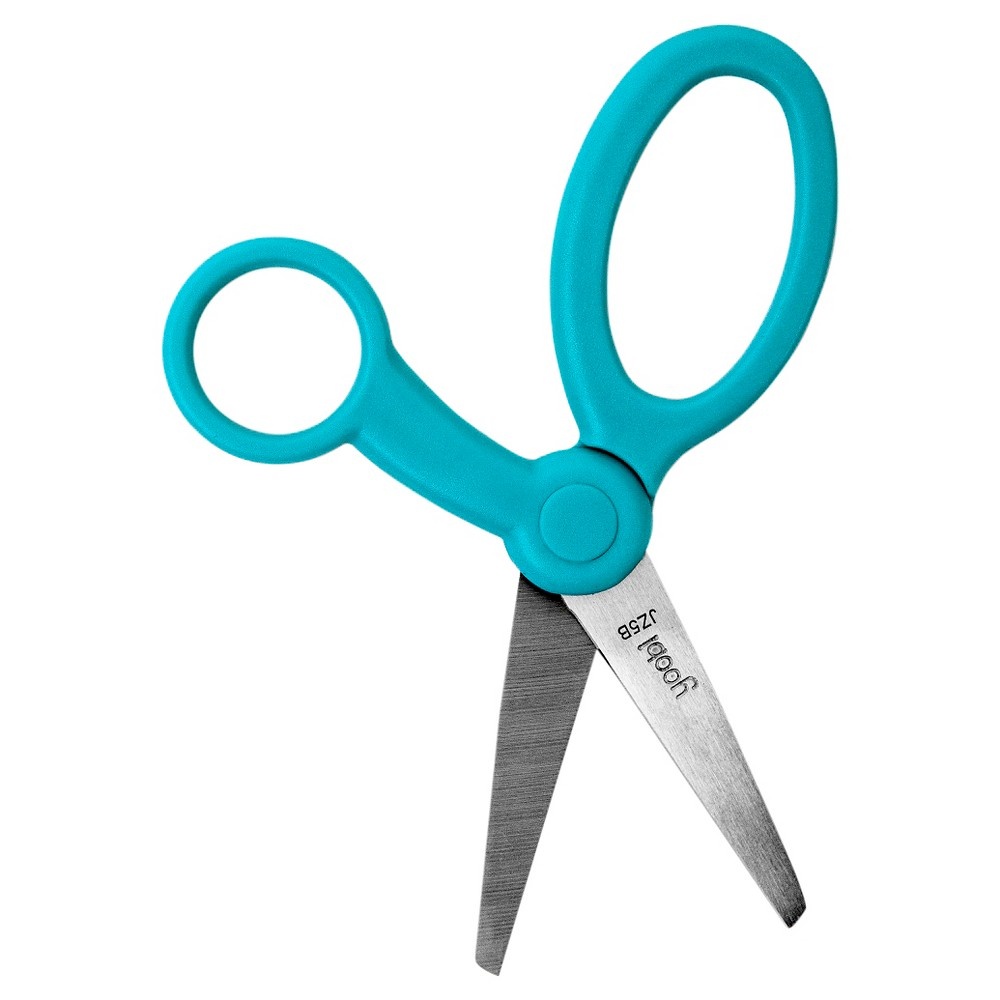 slide 2 of 3, Yoobi Kids Blunt Tip Scissors - Aqua, 1 ct