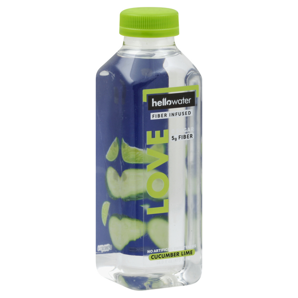 slide 1 of 1, hellowater Cucomber Lime Love, 16 oz