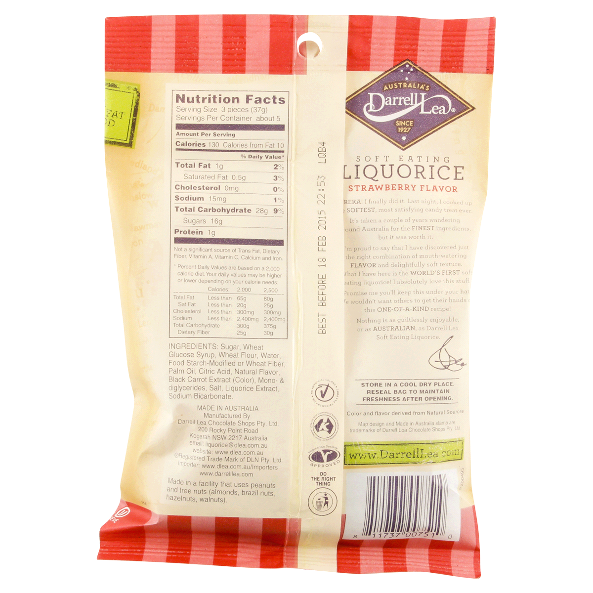 slide 2 of 2, Darrell Lea Soft Eating Strawberry Liquorice, 7 oz