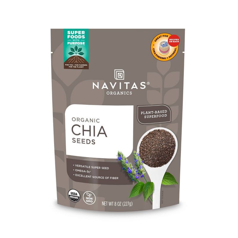 slide 1 of 6, Navitas Organics Vegan Chia Seeds - 8oz, 8 oz