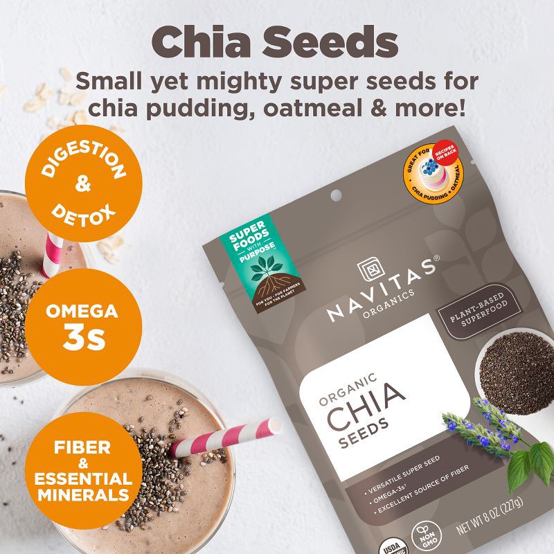 slide 6 of 6, Navitas Organics Vegan Chia Seeds - 8oz, 8 oz