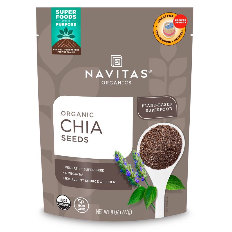 slide 1 of 6, Navitas Organics Vegan Chia Seeds - 8oz, 8 oz