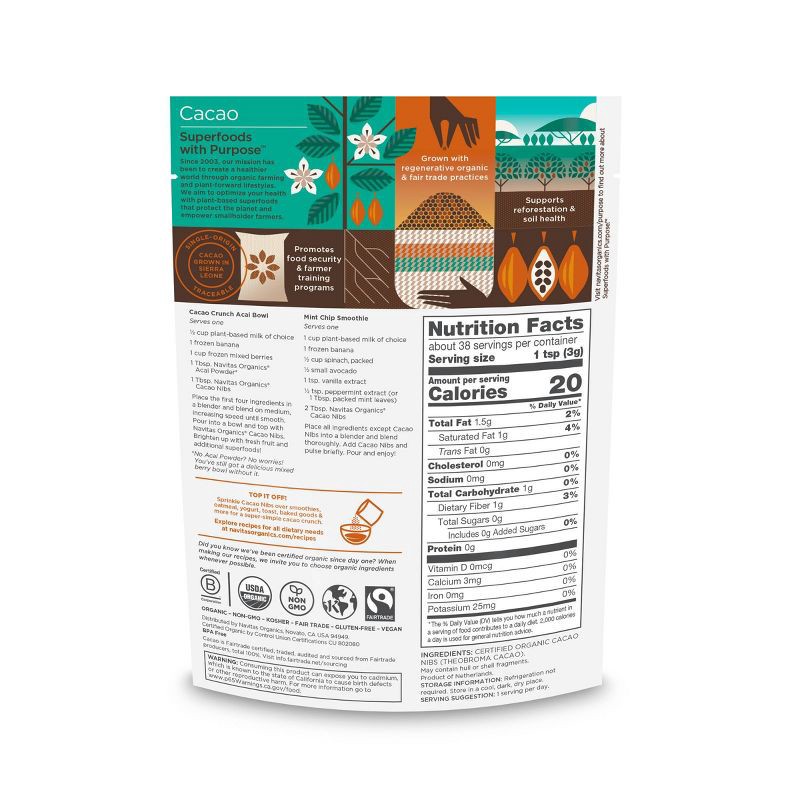 slide 3 of 6, Navitas Organics Unsweetened Cacao Nibs - 4oz, 4 oz