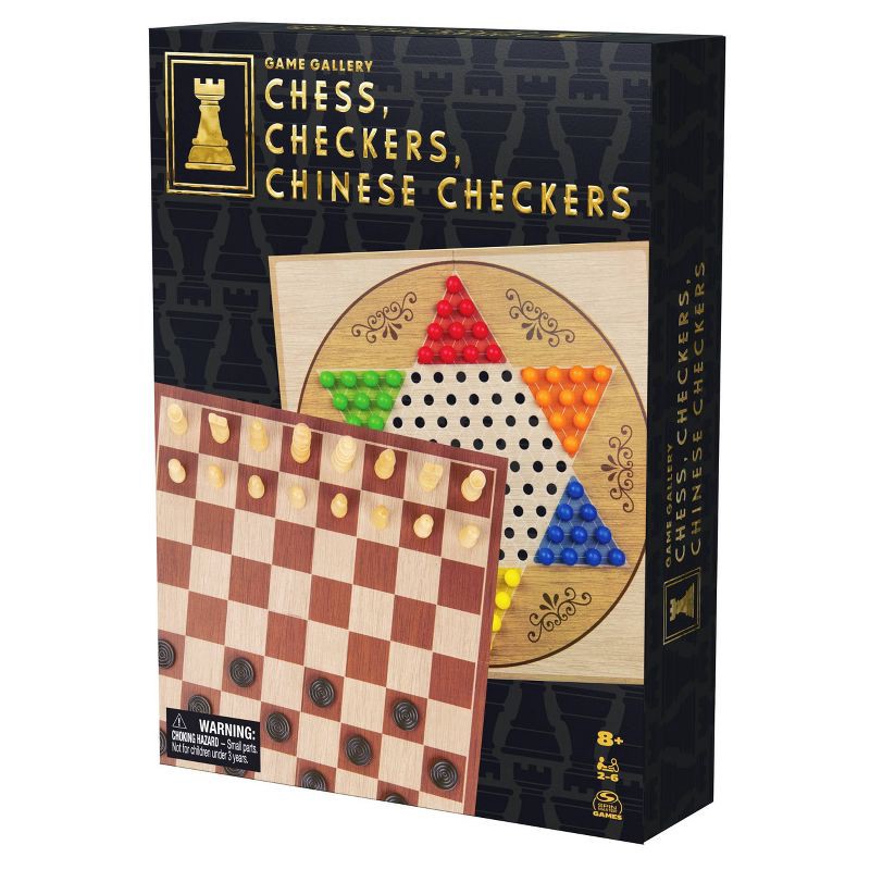 Game Gallery Chess, Checkers and Chinese Checkers Board Game Set