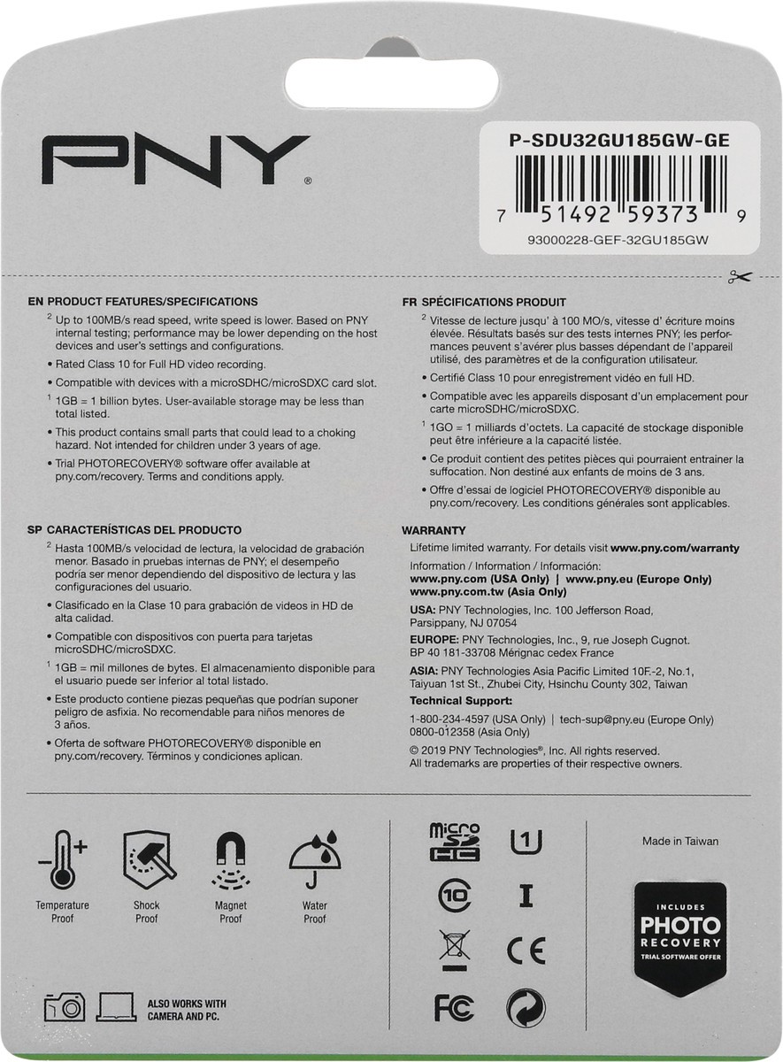 slide 7 of 9, PNY 32 GB MicroSDHC Elite Flash Card 1 ea Card, 1 ct