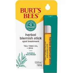 Burt's Bees Clear And Balanced Herbal Blemish Stick - 0.26 Oz
