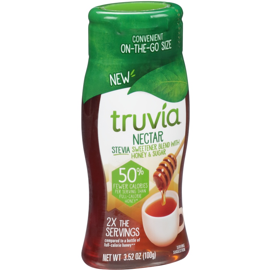 slide 2 of 8, Truvia Nectar, Stevia Sweetener Blend with Honey and Sugar, 3.52 oz