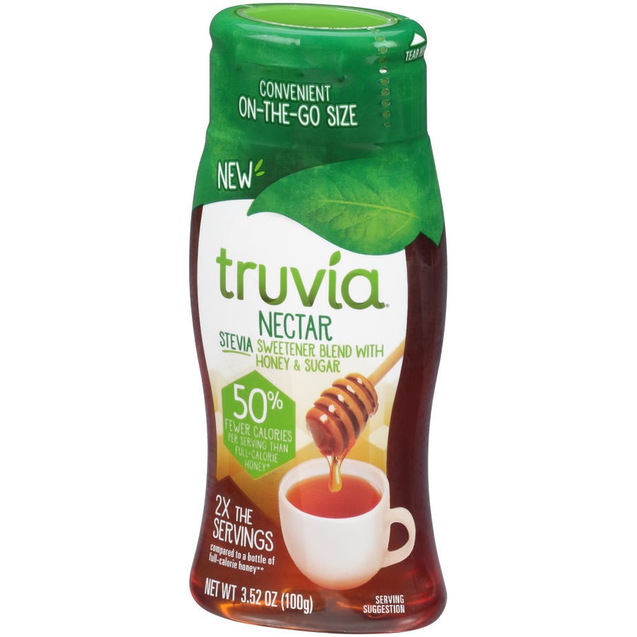 slide 3 of 8, Truvia Nectar, Stevia Sweetener Blend with Honey and Sugar, 3.52 oz