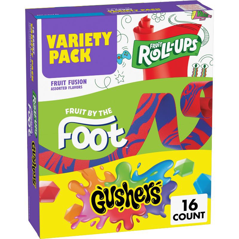 slide 1 of 7, Betty Crocker Fruit Flavored Variety Fruit Snacks - 10.2oz/16ct: Gluten-Free, Cholesterol Free, 10.2 oz; 16 ct
