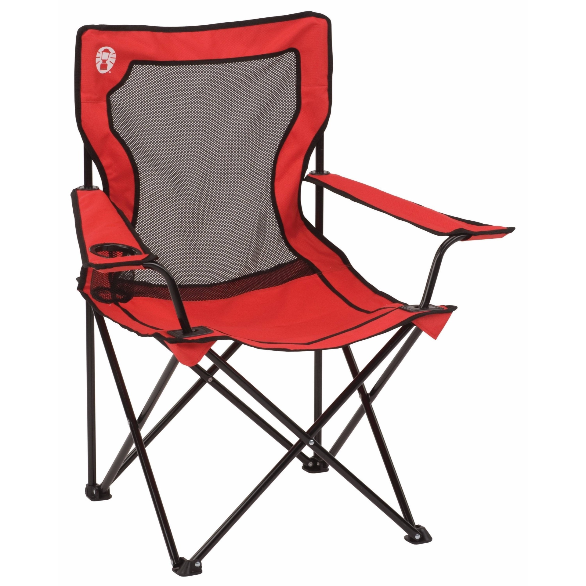 slide 1 of 8, Coleman Cool Mesh Quad Chair - Red, 1 ct