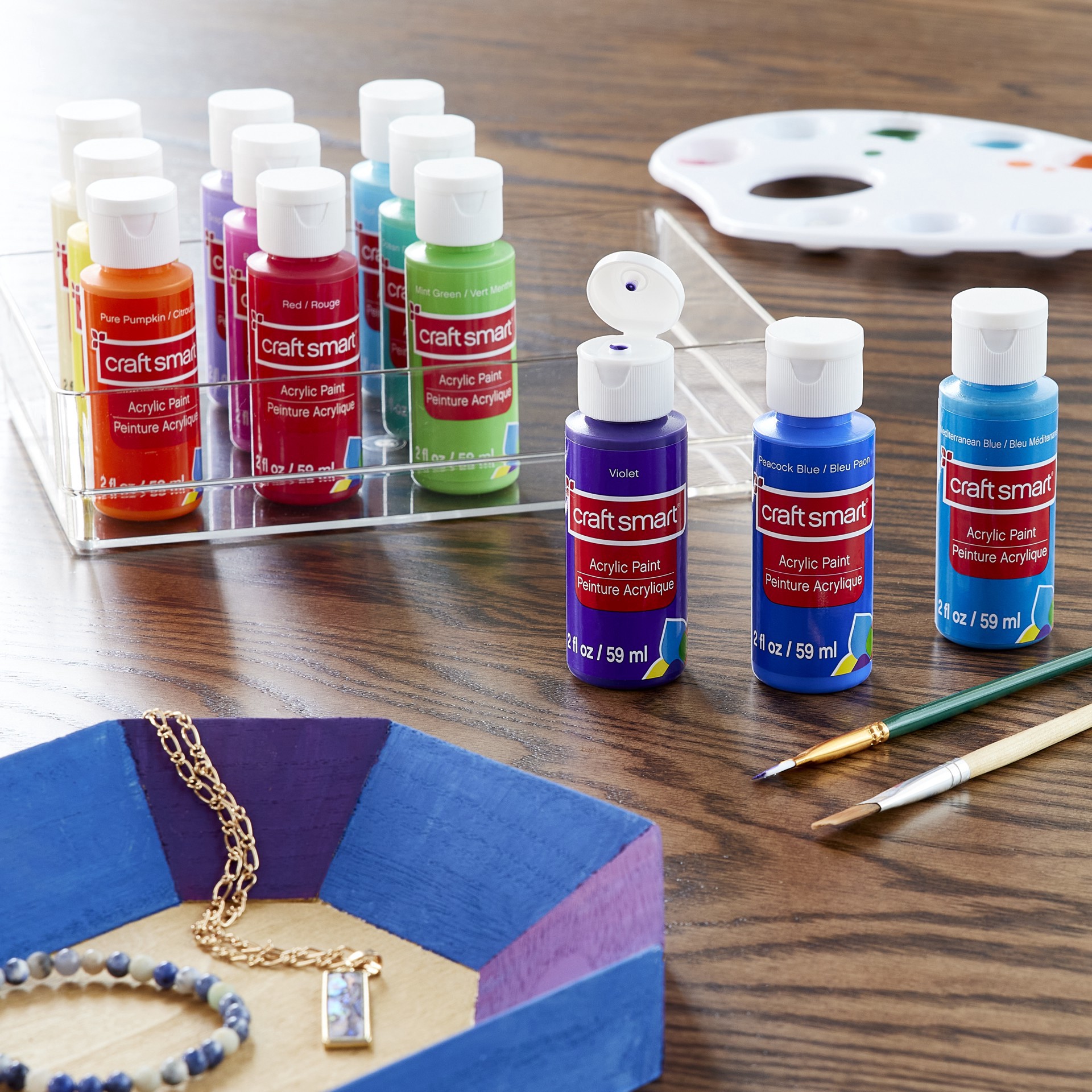 slide 5 of 6, 12 Color Bright Acrylic Paint Value Pack By Craft Smart, 2 fl oz