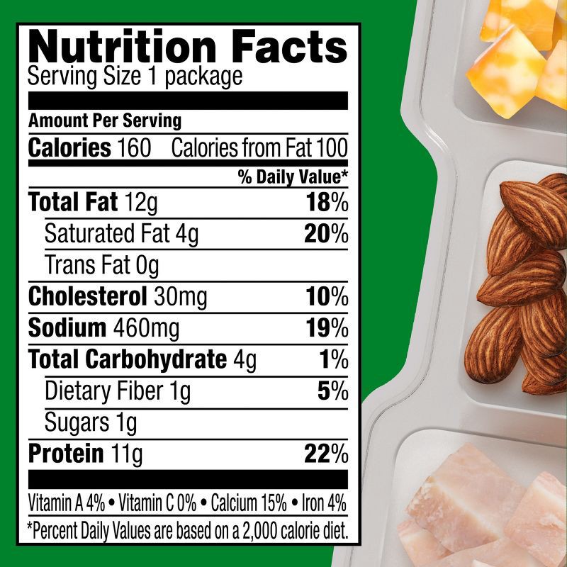 slide 6 of 10, P3 Portable Protein Pack P3 Portable Protein Snack Pack with Turkey, Almonds & Colby Jack Cheese - 2oz, 2 oz