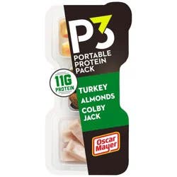 P3 Portable Protein Pack P3 Portable Protein Snack Pack with Turkey, Almonds & Colby Jack Cheese - 2oz