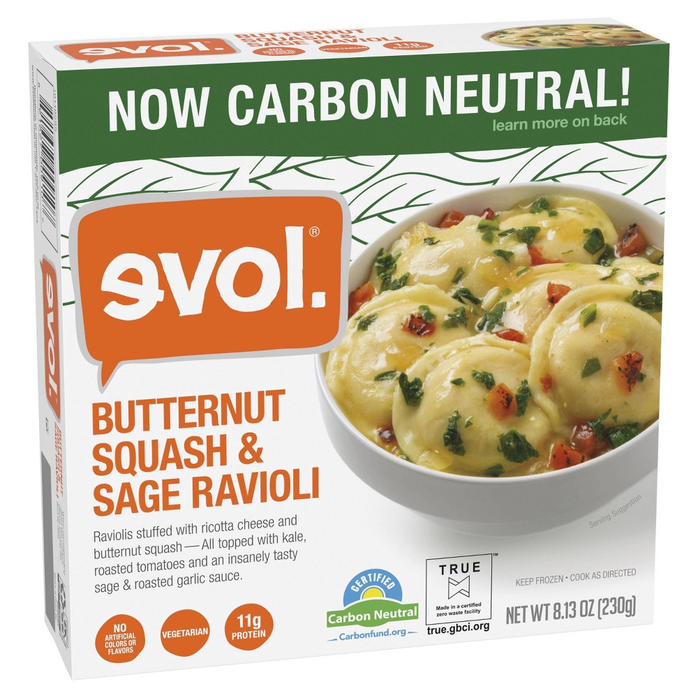 slide 2 of 3, EVOL Butternut Squash & Sage Ravioli, 8.13 oz