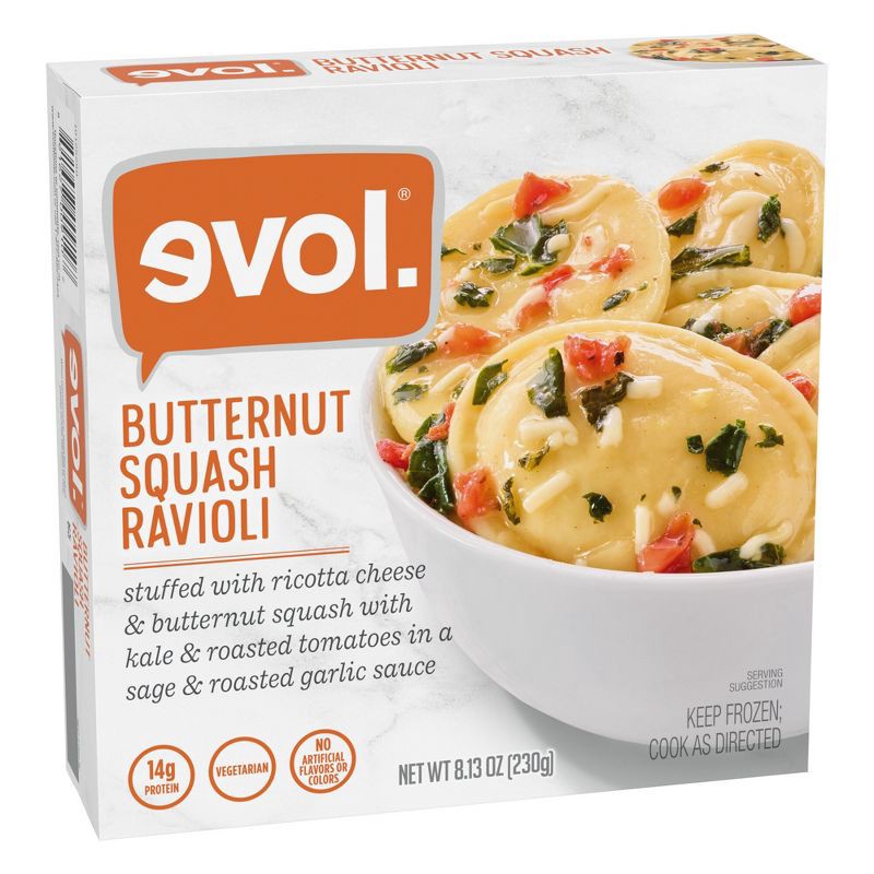 slide 2 of 6, Evol Frozen Butternut Squash and Sage Ravioli - 8.13oz, 8.13 oz