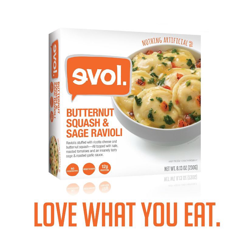 slide 4 of 6, Evol Frozen Butternut Squash and Sage Ravioli - 8.13oz, 8.13 oz