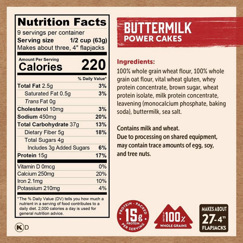 slide 2 of 7, Kodiak Cakes Protein-Packed Power Cakes Buttermilk Pancake and Waffle Mix - 20oz, 20 oz