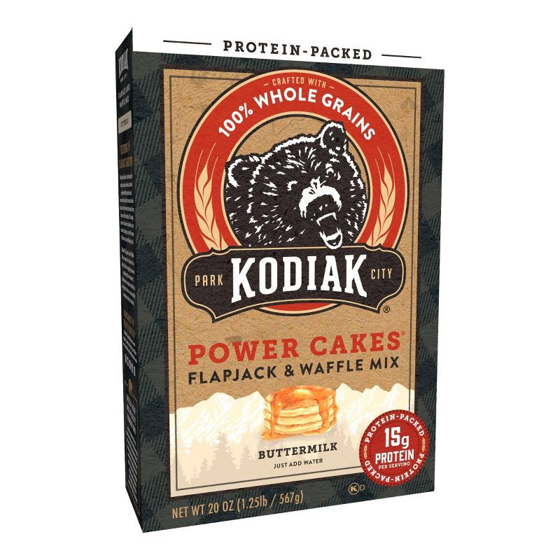 slide 3 of 10, Kodiak Cakes Kodiak Protein-Packed Flapjack & Waffle Mix Buttermilk - 20oz, 20 oz