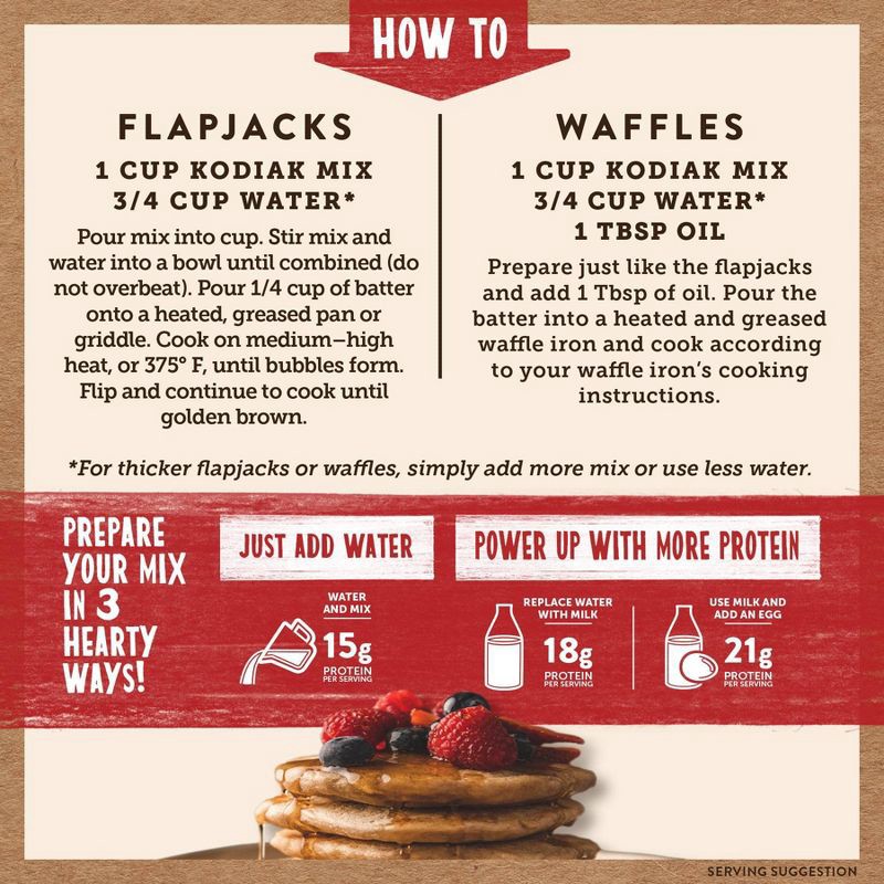 slide 6 of 7, Kodiak Cakes Protein-Packed Power Cakes Buttermilk Pancake and Waffle Mix - 20oz, 20 oz