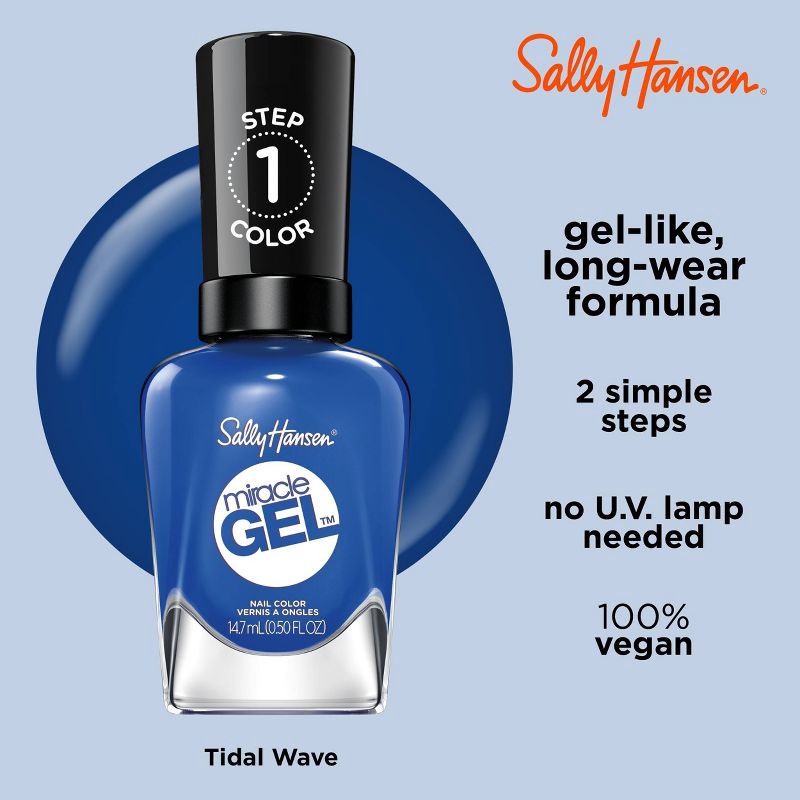 slide 4 of 9, Sally Hansen Miracle Gel Nail Color - Tidal Wave 360 - 0.5 fl oz, 360 x 0.5 fl oz