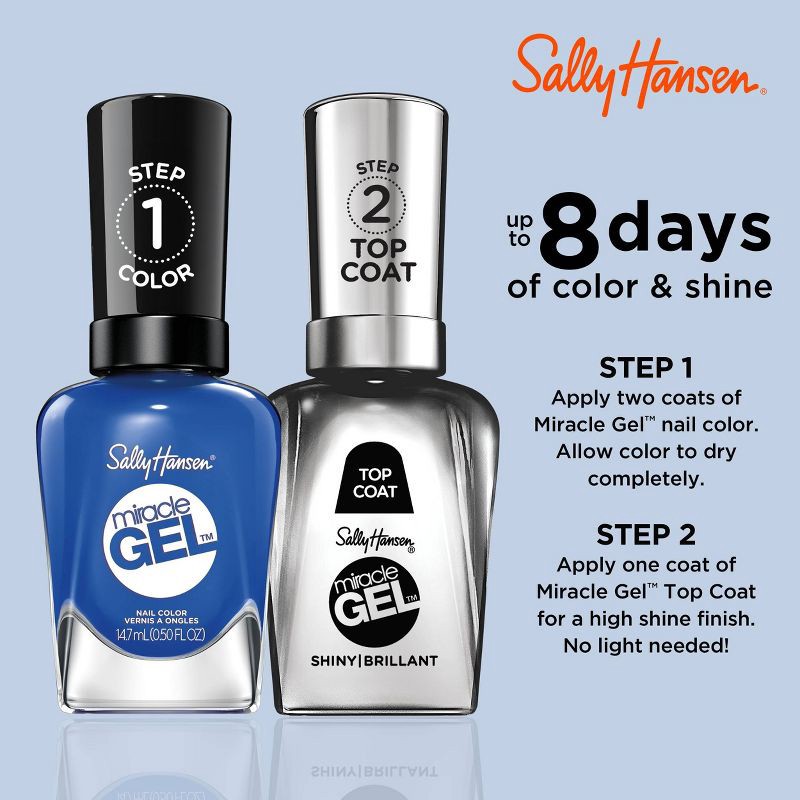 slide 5 of 9, Sally Hansen Miracle Gel Nail Color - Tidal Wave 360 - 0.5 fl oz, 360 x 0.5 fl oz