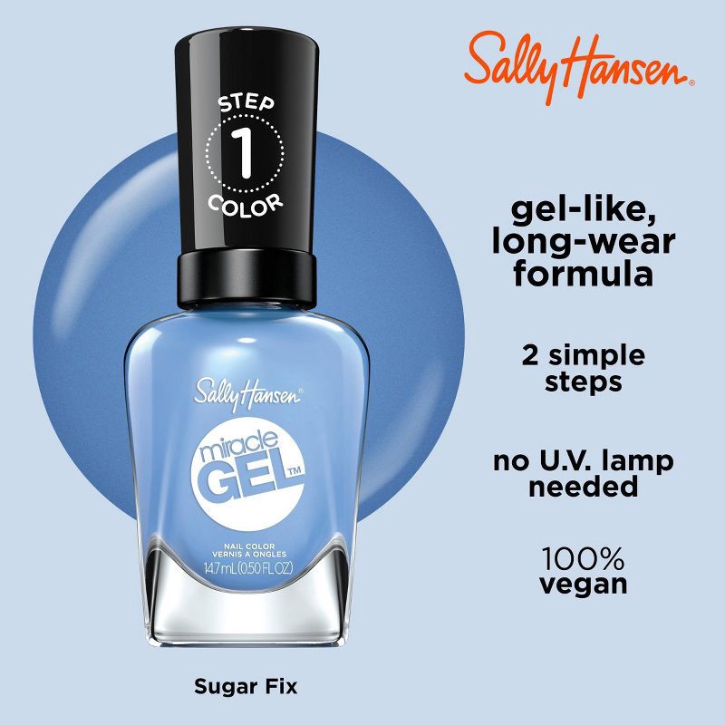 slide 4 of 9, Sally Hansen Miracle Gel Nail Color - 639/370 Sugar Fix - 0.5 fl oz, 0.5 fl oz