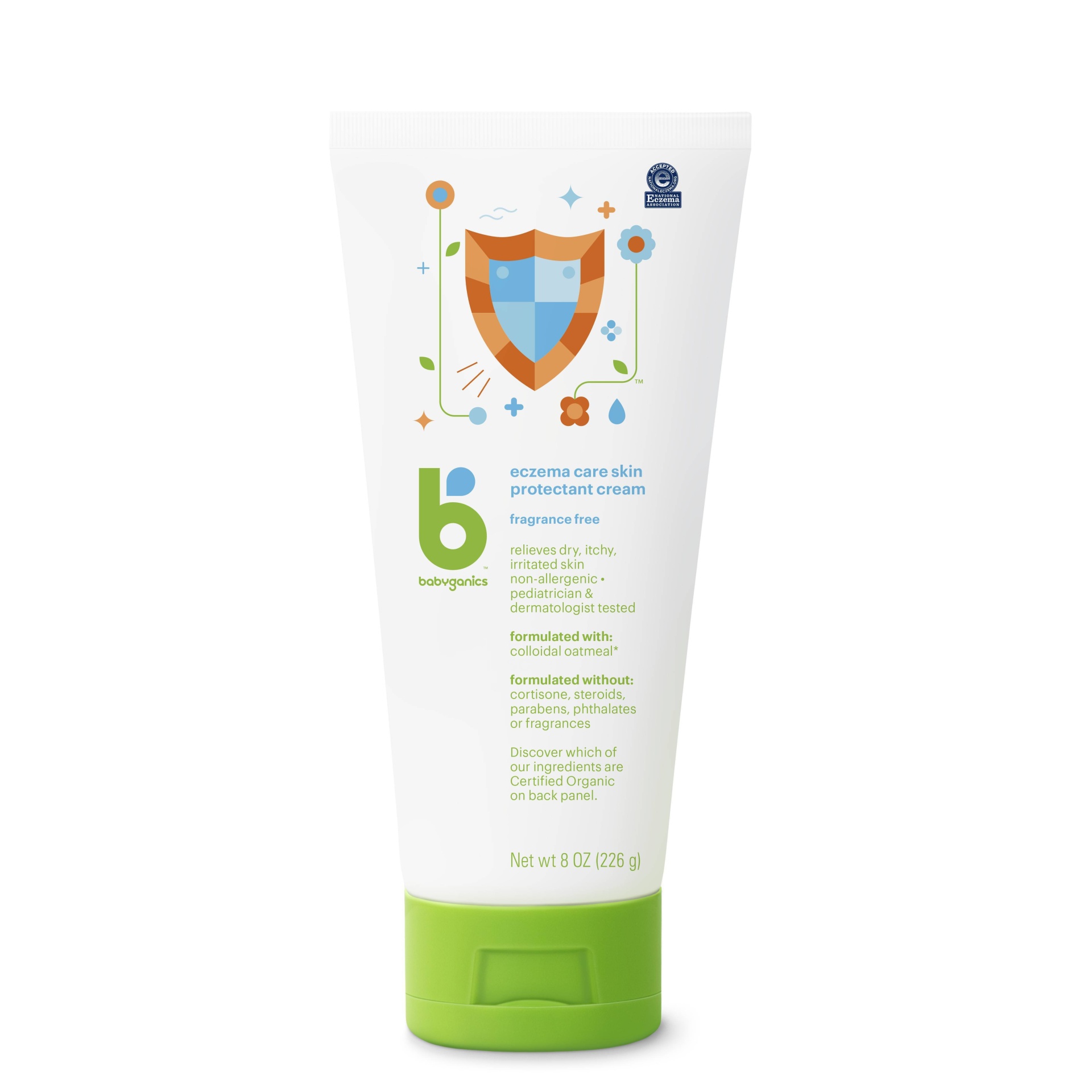 slide 1 of 4, Babyganics Eczema Care Skin Protectant Cream Extra Soothing, 8 oz