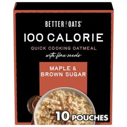 Better Oats 100 Calories Maple & Brown Sugar Whole Grain Instant Oatmeal with Flax - 10ct