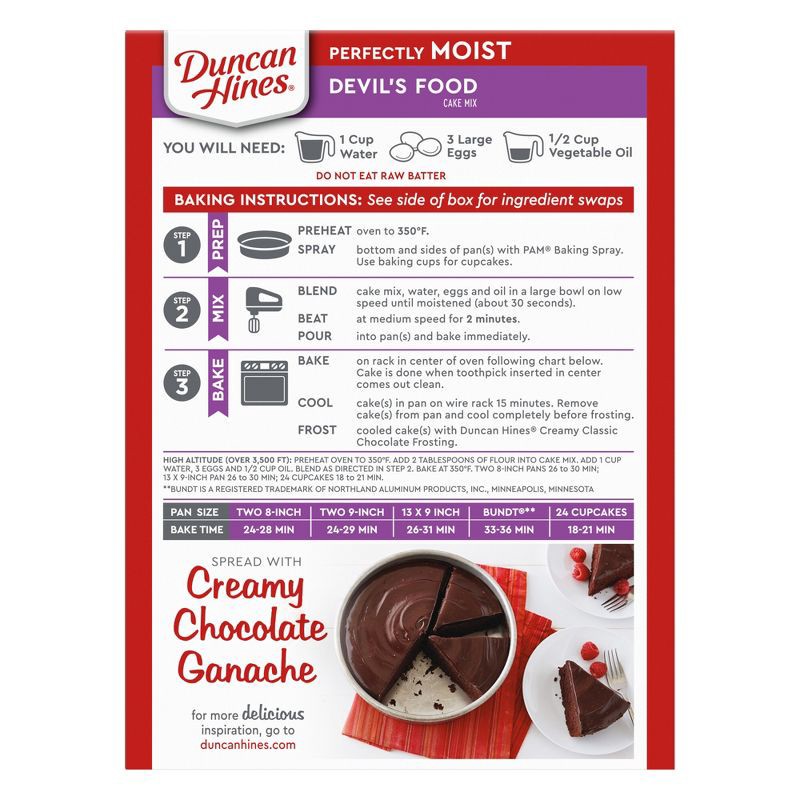 slide 6 of 8, Duncan Hines Devils Food Cake Mix - 16.5oz, 16.5 oz