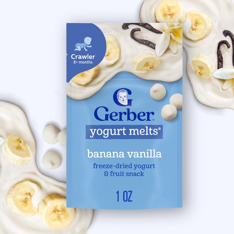 slide 2 of 9, Gerber Baby Food Banana Vanilla Yogurt Melts Baby Snack - 1oz, 1 oz