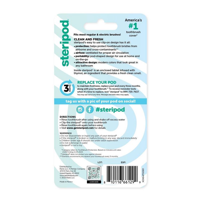 slide 4 of 6, Steripod Toothbrush Protec Cover - Trial Size - 2ct, 2 ct