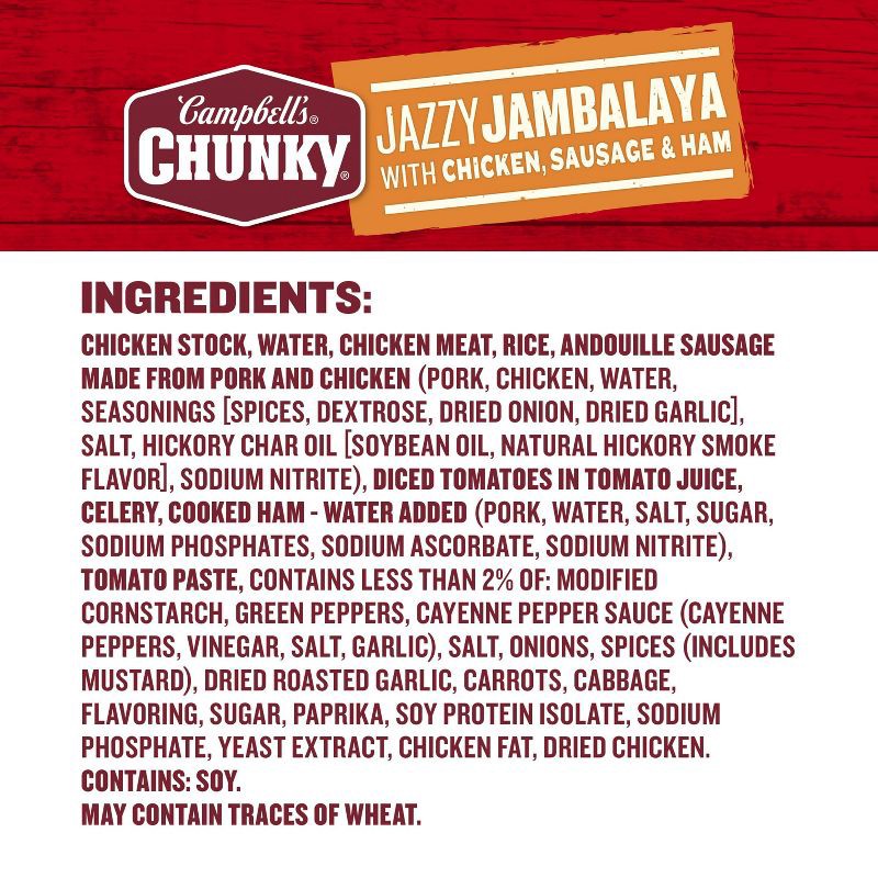 slide 14 of 14, Campbell's Chunky Jazzy Jambalaya with Chicken, Sausage & Ham Soup - 18.6oz, 18.6 oz