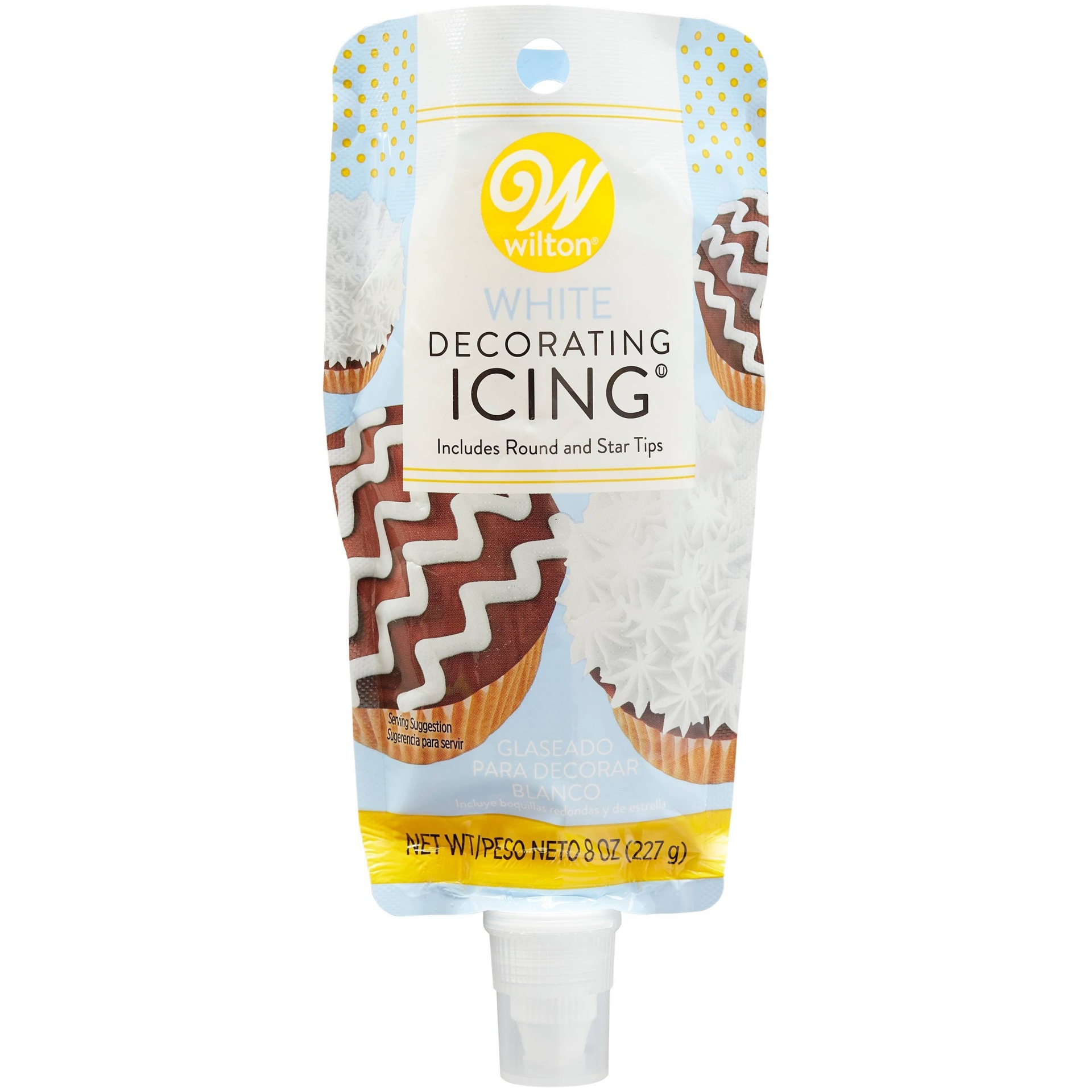 slide 1 of 5, Wilton White Icing Pouch with Tips, 8 oz