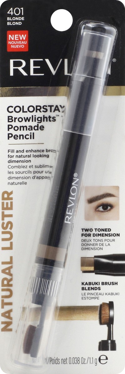 slide 2 of 12, Revlon Pomade Blonde 401 Brow Pencil 0.38 oz, 0.038 oz