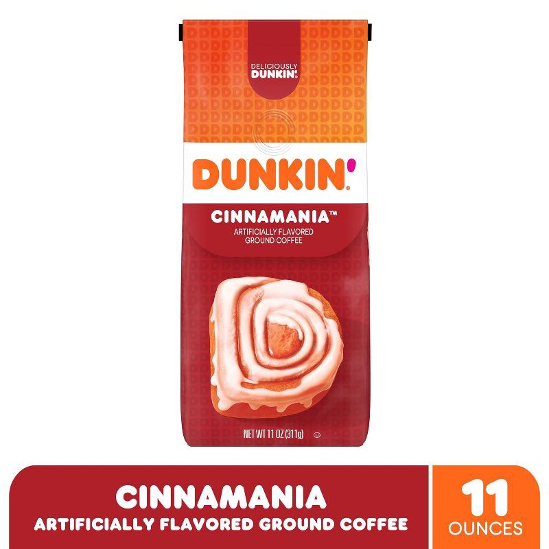 slide 3 of 7, Dunkin' Donuts Dunkin' Cinnamania Flavored Ground Coffee - 11oz, 11 oz