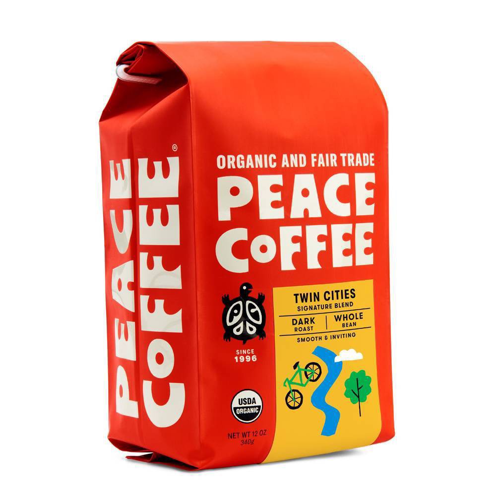 slide 2 of 5, Peace Coffee Organic Fair Trade Twin Cities Blend Dark Roast Whole Bean Coffee- 12oz, 12 oz