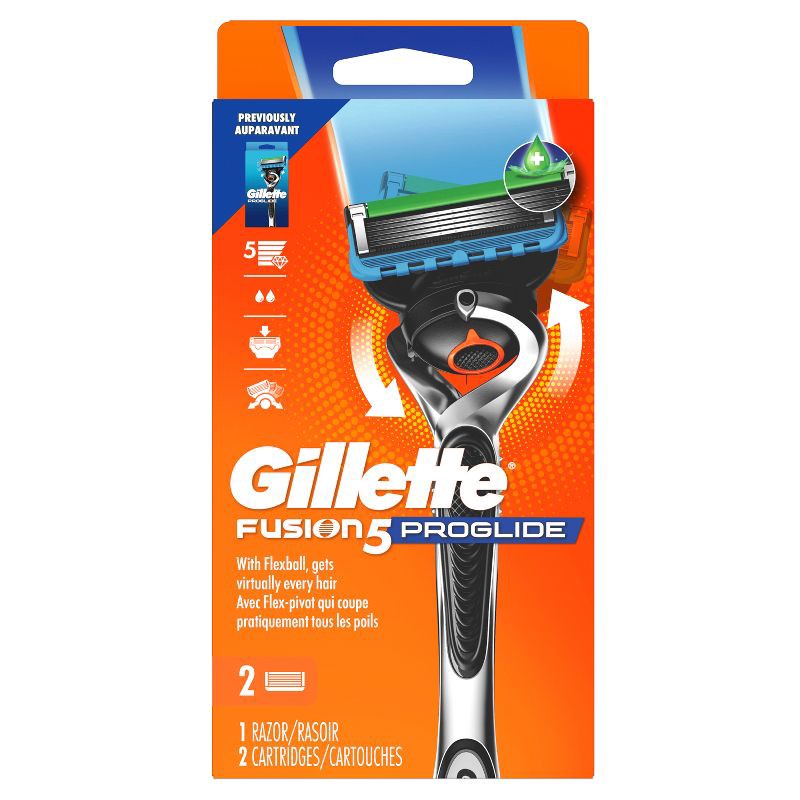 slide 2 of 10, Gillette ProGlide Men's Razor + 2 Razor Blade Refills, 1 ct