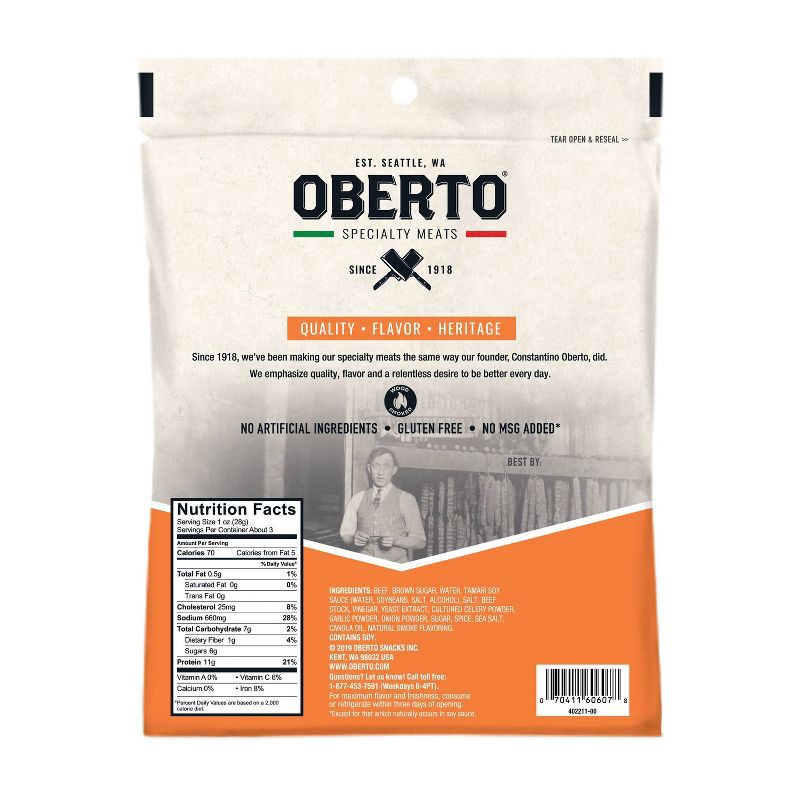 slide 2 of 4, Oberto Teriyaki Beef Jerky - 2.7oz, 2.7 oz