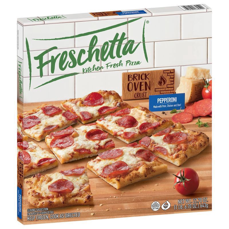 slide 3 of 8, Freschetta Brick Oven Pepperoni & Italian Style Cheese Pizza, 21.75 oz