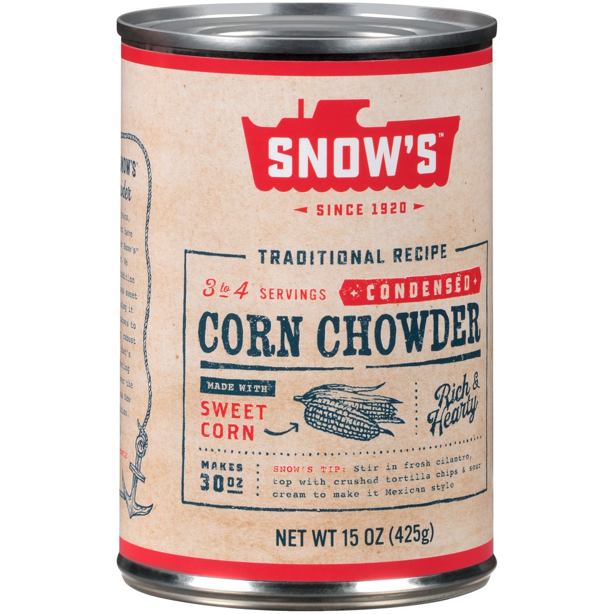 slide 10 of 11, Snow's Traditional Recipe Condensed Corn Chowder 15 oz. Can, 15 oz