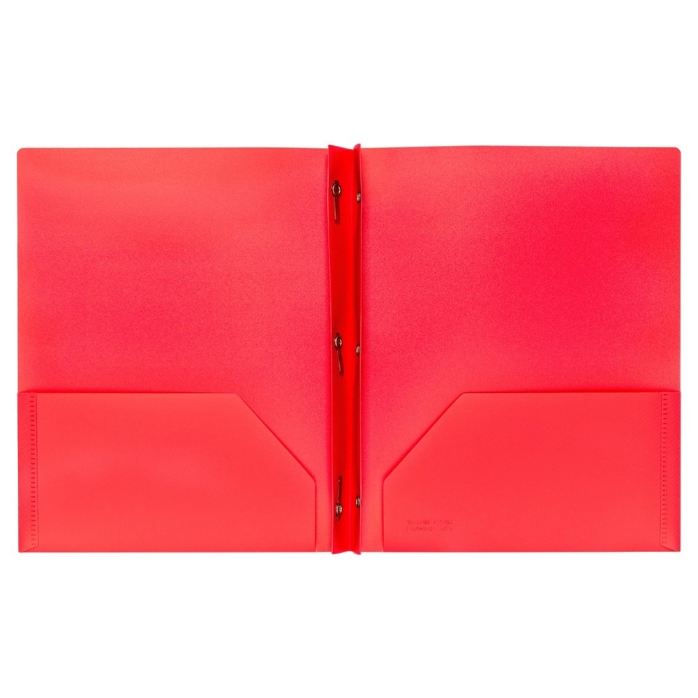 slide 2 of 2, 2 Pocket Plastic Folder with Prong Fasteners Coral - Yoobi, 1 ct