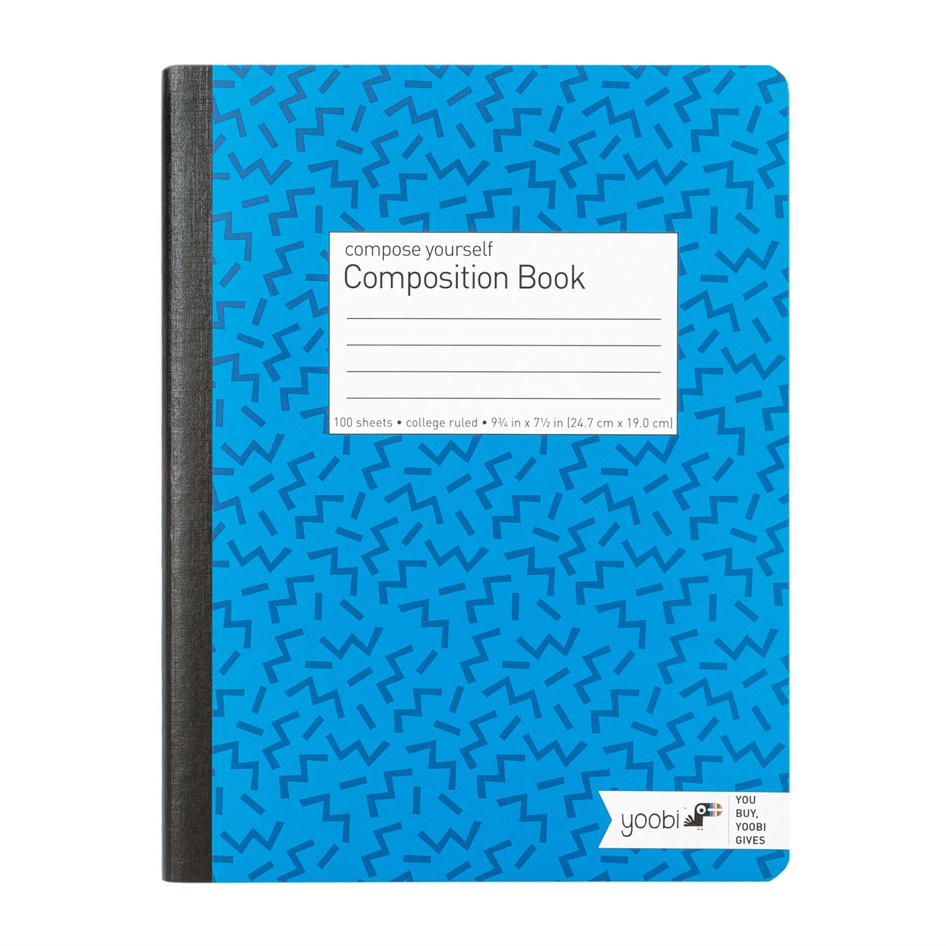 slide 1 of 4, Yoobi Composition Book College Ruled - Blue, 100 pg; 9.75 in x 7.5 in