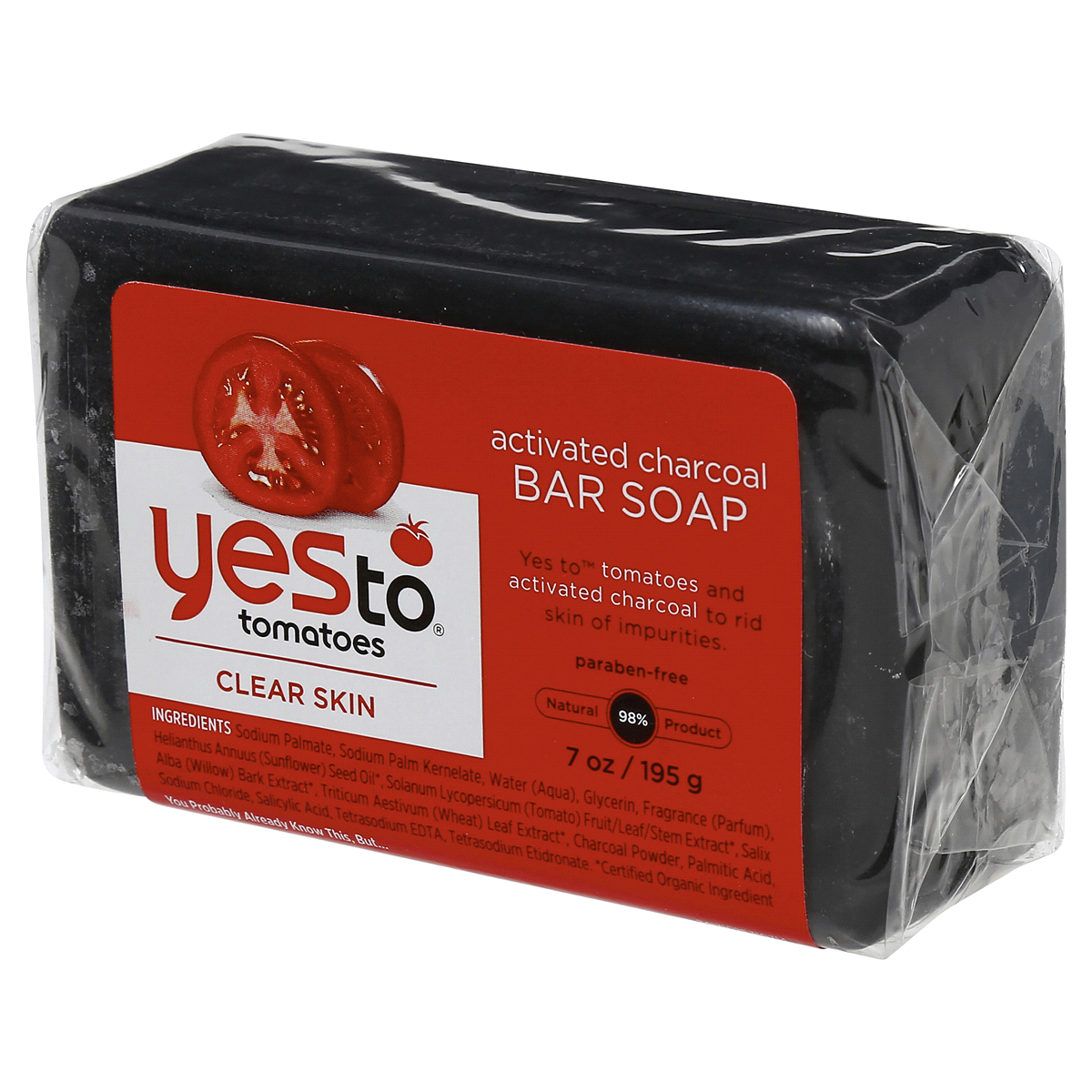 slide 3 of 5, Yes to Tomatoes Clear Skin Activated Charcoal Bar Soap, 7 oz